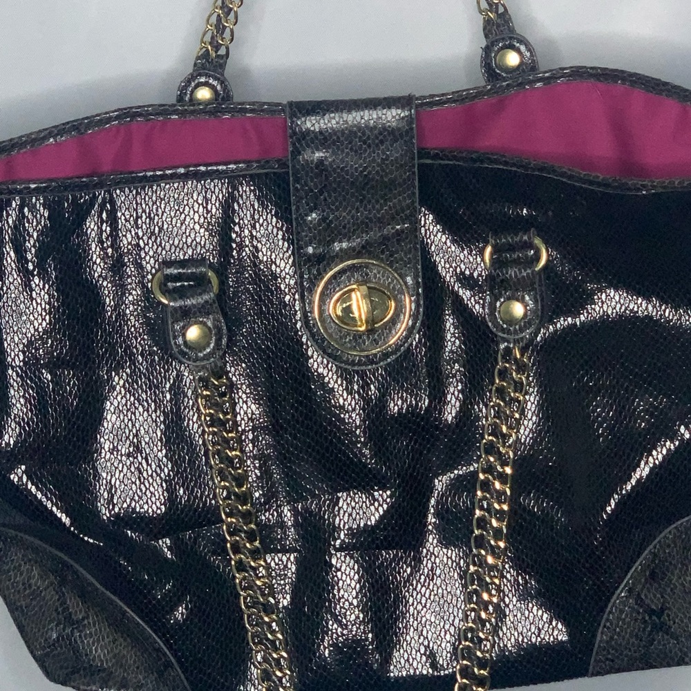 Kate Landry Python Textured Oversized Tote - image 3